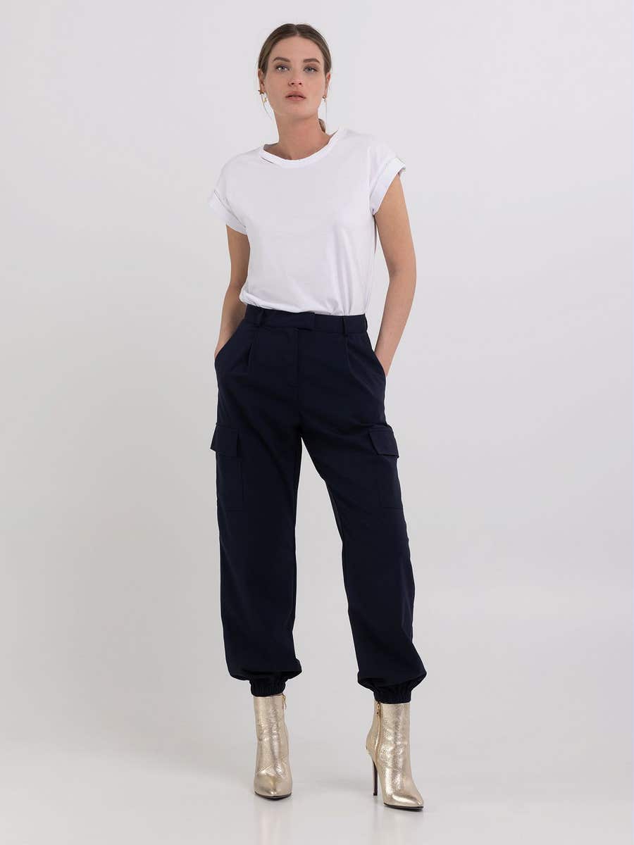 REPLAY Jogger trousers in wool blend W8085 .000.84779 BLUE 1