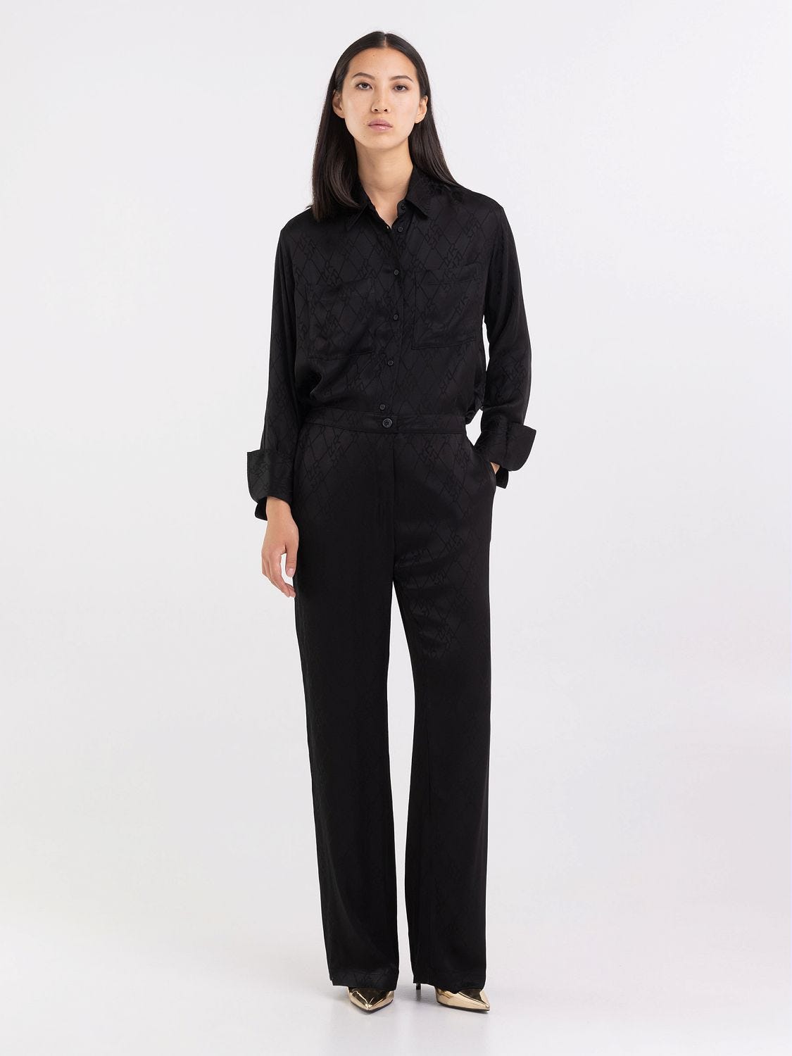 Pyjama trousers in viscose satin