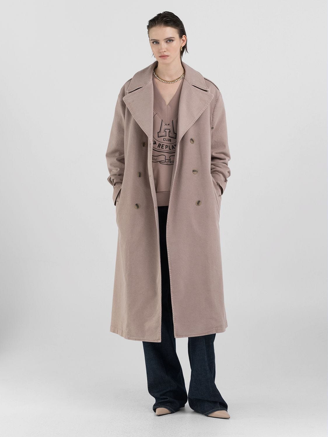 Rose trench coat cheap